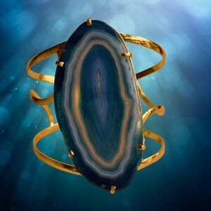 Blue Agate Cuff Bracelet